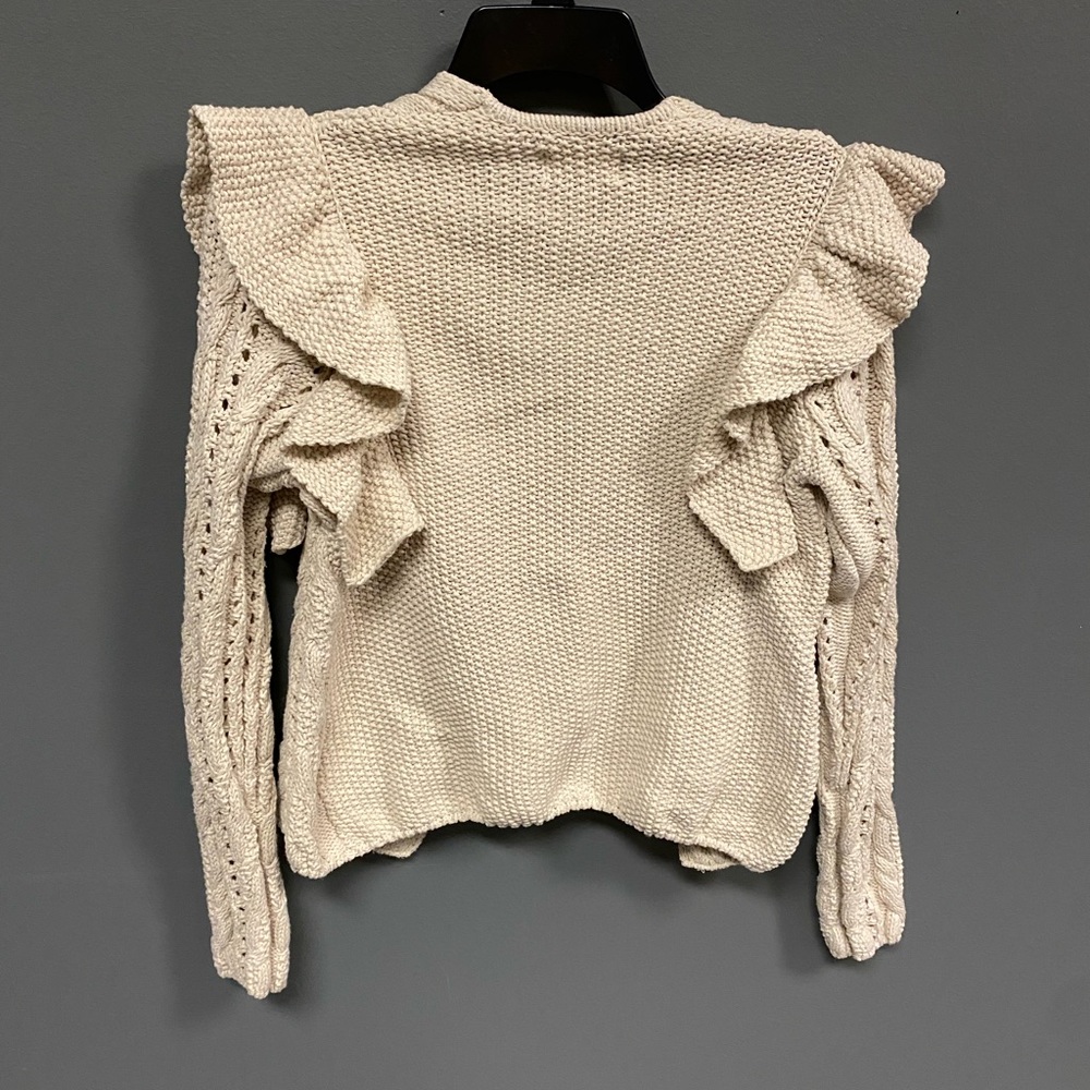 Universal Thread Oatmeal Flutter Sleeve Cardigan … - image 6
